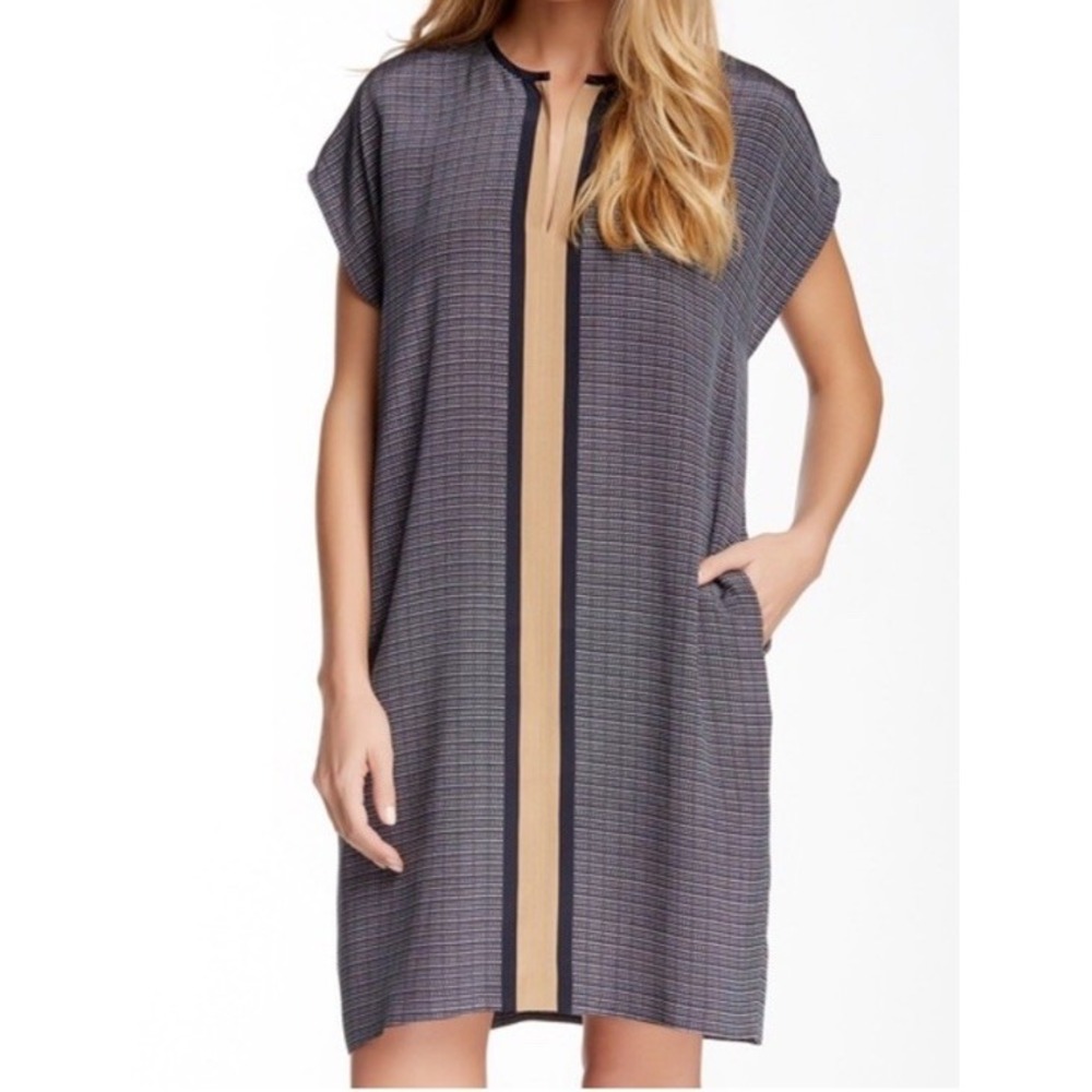 Vince Printed 100% Silk‎ Shift Dress Size XS